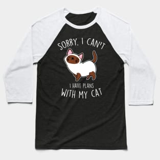 Siamese Cat Plans Baseball T-Shirt